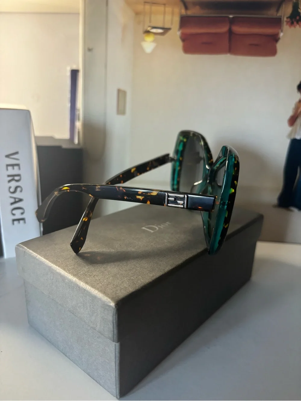 AUTHENTIC 100 Fendi sunglasses Rodo 3ccwar made in Italy brown/turquoise FF0092S